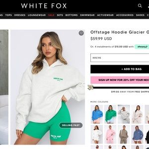 XS NWOT White Fox Hoodie